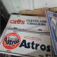 3 Sports license plates--Cavaliers, Bruins, Astros