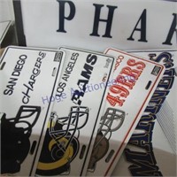4 Sports license plates--Chargers, Rams, 49ers,