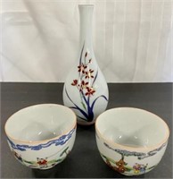 3 Pieces of Painted Porcelain