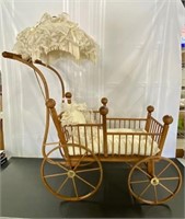 Handmade Wooden Doll Carriage