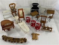 20 Assorted Pieces of Dollhouse Furniture