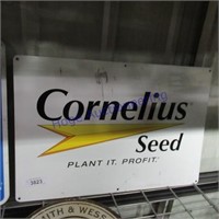 Cornelius Seed tin sign, 16x24