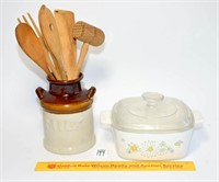 Piece of Corning Ware also a Utensil Crock with