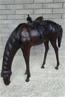 LARGE LEATHER WRAPPED HORSE
