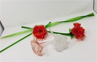 (4) Glass Flowers
