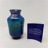 Orient & Flume Iridescent  Art Glass Vase