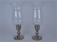 PAIR - STERLING SILVER WEIGHTED CANDLESTANDS