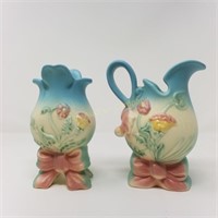 (2) Hull Pottery Bow Knot-1 As Is