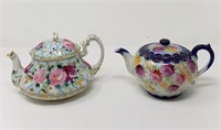 (2) Floral Teapots