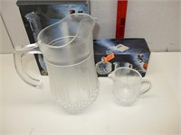 New Glass Pitcher and Creamer
