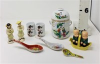 (10) Oriental Porcelain Lot-Tea Caddy-S&P-