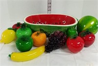 Watermelon Bowl With Glass Fruit