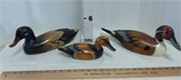 (3) Wooden Decorative Ducks