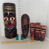 Carved Wooden Masks & Figurines