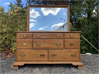 Wooden Ethan Allen Dresser W/Mirror