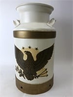 American Title and Fireplace Co. Metal Milk Can