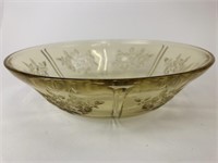 Antique Rose Pattern Depression Glass Bowl