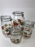 Vintage French Glass Kitchen Canisters