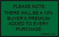 10% Buyer's Premium (cash or credit card)