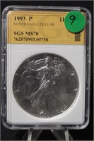 1993-P MS70 1oz .999 U.S. Silver Eagle