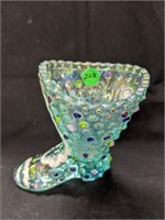 Fenton Hobnail Boot/Shoe Signed Artist and Frank