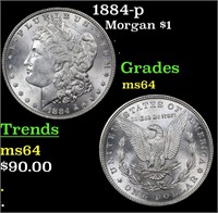 1884-p Morgan $1 Grades Choice Unc