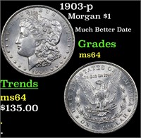 1903-p Morgan $1 Grades Choice Unc