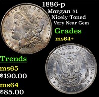 1886-p Morgan $1 Grades Choice+ Unc