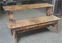 Wood burned convertible bench (Live Auction)