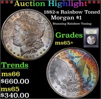 *Highlight* 1882-s Rainbow Toned Morgan $1 Graded