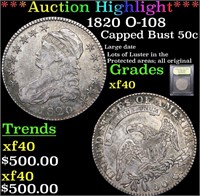*Highlight* 1820 O-108 Capped Bust 50c Graded xf