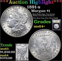 *Highlight* 1891-s Morgan $1 Graded Choice+ Unc