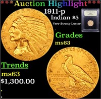 *Highlight* 1911-p Indian $5 Graded Select Unc