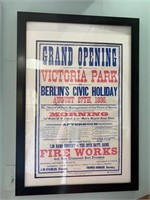 GRAND OPENING OF VICTORIA PARK FRAMED POSTER