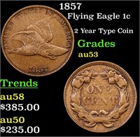 1857 Flying Eagle 1c Grades Select AU