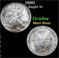 1990 Eagle $1 Grades Mint State
