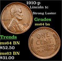 1910-p Lincoln 1c Grades Choice Unc BN