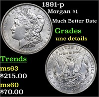 1891-p Morgan $1 Grades Unc Details