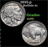 1935-p Buffalo 5c Grades Choice AU