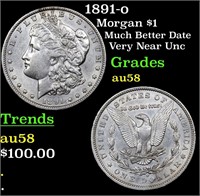 1891-o Morgan $1 Grades Choice AU/BU Slider