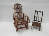 2 Doll Stick Chairs