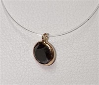 $400 14K  Floating Black Diamond(1ct) Necklace