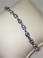 $300 Silver 23 Tanzanite(5.75ct) Bracelet