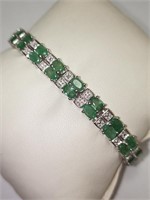 $400 Silver Emerald(7.2ct) Bracelet