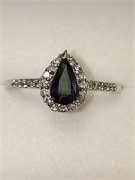 $900 10K  Sapphire(0.8ct) Diamond(SI2-I1, 0.18ct)