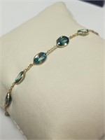 $1300 14K  Rare Blue Zircon(11.5ct) Bracelet