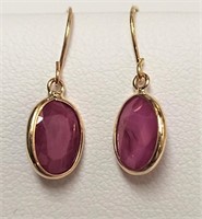 $600 14K  Burmese Ruby(3ct) Earrings