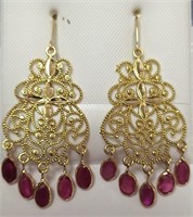 $1800 18K  Burmese Ruby(2.4ct) Earrings