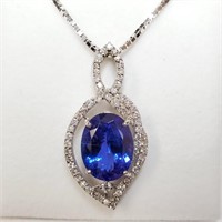 $13500 14K  Tanzanite(8.4ct) Diamond(1.2ct) Neckla