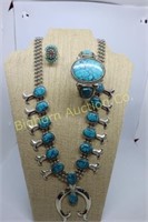 Turquoise Style Necklace, Bracelet & Ring